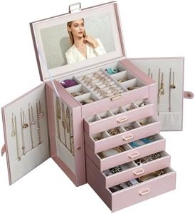 BOOVO Large Jewelry Box for Women 6 Layer