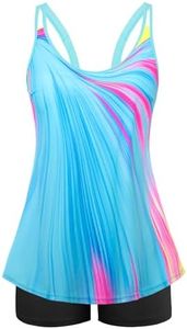 Arolina Womens Plus Size Swimsuit Cute Green Gradient Tankini Swimsuit Two Piece Modest Bathing Suits Blue 24W