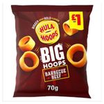 Hula Hoops Big Hoops BBQ Beef Crisps 70g PM x Case of 20