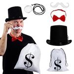 Tigerdoe Rich Uncle Costume Accessories - Board Game Costume - Costume Money Bags - Rich Man Top Hat - 5 Pc