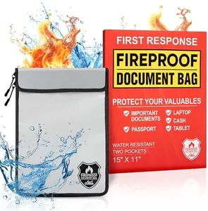 Mart Cobra Fireproof Document Bag with Zipper Fire and Waterproof Document Storage Fireproof Money Bag for Cash Fire Proof Bag for Documents Safe Accessories Important Document Holder Pouch Envelope