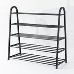 Kuber Industries 5 Layer Shoe Rack | Footwear Holder | Shoe Storage Organizer Cabinet | Multi-Layer Adjustable shoe rack stand | Shoe Stand With Easy Assembly Stackable Sturdy Shoe Tower | Black