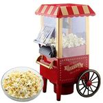 GBEX Popcorn Machine Big Vintage Collection and Electric Popcorn Maker Making Machine Stylish Design Automatic Popcorn Machine Household Electric Instant Popcorn Maker Stylish Design