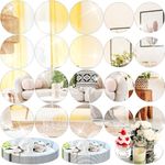 Queekay 36 Pcs Mirror Centerpieces Set Acrylic Round Mirrors for Centerpieces Circle Mirror Trays Mirror Candle Plates for Table Centerpiece for Christmas Wedding Party Decor, 2 mm Thick(10'', 12'')