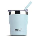 Mollcity Kids Tumbler with Straw-9 oz Stainless Steel Double Wall Vacuum Insulated Tumbler with Lid, Small Tumbler Cup, BPA Free(Baby Blue)