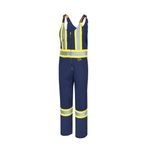 Pioneer Hi Vis Safety Overalls for Men - For Construction, Traffic, Sanitation - Class 2-7 Pockets - Navy Blue