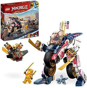 LEGO NINJAGO Sora’s Transforming Mech Bike Racer 71792 Building Toy Set,2in1 Set with Transforming Mech Action Figure to Ninja Motorbike Toy for Kids, Boys, Girls, Plus 3 Minifigures