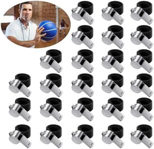Liwein 25Pcs Sifflets en Acier Inoxydable, Trainer Sifflet avec Cordon Metal Sifflet Arbitres Sifflet pour Sports Basketball Football Camping Sauveteur Randonnée Sifflets en Acier Inoxydable