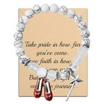 FUSTMW Wizard Oz Shoe Bracelet Dorothy Ruby Gifts Ruby Red Slippers Jewelry Movie Fans Inspired Gifts Magic Wand Charm Gifts (White)