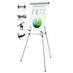 Bi-silque Visual Communication MasterVision 3-Leg Heavy-Duty Telescoping Display Easel with Easel Pad Retainer, Silver