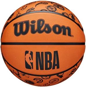 Wilson NBA All Team Basketball, Brown/Black, Size 7