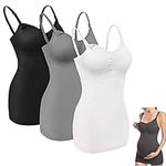 Womens Nursing Tank Tops Built in Bra,Camisole Brasieres Maternity Nursing Tank Tops for Breastfeeding (3Pcs A,M)