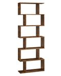 VASAGLE Bookcase, 6 Tier Shelf, Storage Unit, Divider, Living Room, Bedroom, Office, Modern Style, Rustic Brown LBC61BX