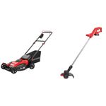 CRAFTSMAN CMCMW220P2 V20* 2x20V 20 in. Brushless Cordless Push Mower & Weedwacker V20 10-in Cordless String Trimmer with Automatic Spool Feed and Edge Roller (CMCST915C1-CA)