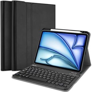 ProCase Keyboard Case for iPad Air 6th 11 inch 2024 / iPad Air 5/4, iPad 10.9 inch 2022 2020 Case with Magnetically Detachable Wireless Keyboard for iPad 10.9" Air 5th 4th Generation -Black