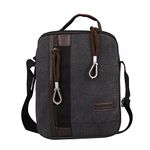 Men Canvas Cross Body Bag Messenger Bag Satchel Unisex Large Capacity Shoulder Bag Rucksack Casual Travel Bag Daypack for Work School Daily Outdoor Sports