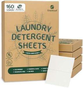 OrientLeaf Laundry Detergent Sheets Fresh Scent, Eco-Friendly, Powerful Cleaning, Up to 160 Loads (80 Sheets), Hypoallergenic Laundry Soap Sheets for Travel and Home Washing