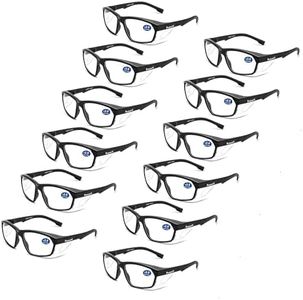 ProtectX Safety Reading Glasses 2.0 Diopter, Safety Glasses with Readers 2.0, Reader Safety Glasses 2.0, ANSI Z87.1 Rated with UV Protection 12 Pack