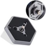 Replacement Hexagonal Quick Release Plates Mounting Plates with 1/4"-20 Thread Screws Professional Camera Tripod Parts