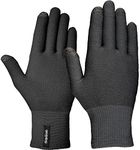 GripGrab Merino Wool Thermal Full Finger Liner Gloves Touchscreen Knitted Inner Cycling Running Hiking Undergloves