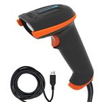 Tera L5100Y Barcode Scanner USB Wired Long Range High Speed Laser Handheld 1D Bar Code Reader Plug and Play, Coral