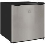 HOMCOM Tabletop Mini Freezer with 35 Litre Capacity, Small Freezer with Reversible Door, Adjustable Temperature and Removable Wire Shelf for Bedrooms, Home Office, Silver Tone