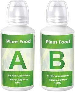 Hydroponic Fertilizer - Liquid Plant Food, Root Stimulator for Root, A & B Plant Food for Hydroponics Growing System and Potted Houseplants, Plant Nutrient Solution