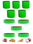 DIYAGREEN Grow Bags for Plants Big Size Terrace Balcony Gardening Vegetable Planting Pots Leafy Fruits Growing Containers - 12x12 Pack of 5 and 15x06 Pack of 5 Grow Bag Round Shaped (Pack of 10)