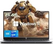 15.6" Laptop Computer with N97 Processor(Up to 3.6GHz), ordinateur Portable 16GB RAM 512GB SSD Laptop, Traditional Laptops with FHD Screen, Webcam, Light&Thin, HDMI, Type-C, USB3.2