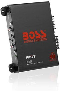 BOSS Audio Systems R1004 Riot Series 4 Channel Amplifier Car Audio - Class A/B, 400 High Output, 2-8 Ohm Stable, High/Low Level Inputs, Full Range