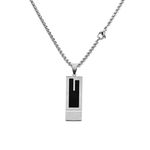 SALTY Alpha Noir Neck Chain for Men & Boys | Stainless Steel | Long Necklace | Pendant | Locket | Fancy & Stylish | Birthday Gift | Aesthetic Jewellery | Accessories for Everyday Wear