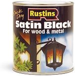 RUSTINS Quick Drying Satin Black Paint 500ml - Effortless Application for a Smooth, Professional Finish – Perfect for DIYers Seeking Fast Results and Durability on Interior & Exterior Surfaces