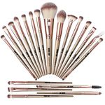 Maange 20 Pcs Professional Makeup Brushes Foundation Eyeshadow Blush Brush,Travel Kabuki Blending Concealers Face Powder Eye Make Up Brushes Set Kit (Champagne)