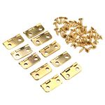 dophee 10Pcs Mini Box Hinges 16x13mm, Small Jewelry Box Hinges Retro Folding Butt Hinges Connectors with 200Pcs Mounting Nails for Crafts Wooden Box Dollhouse Door Cabinet Vintage Gift Box(Gold)