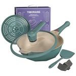 Tiborang 8 in 1 Frying Pans Nonstick,11" Frying Pan with Lid,Steamer for Cooking,All in One Pan Cookware for All Stoves,Woks & Stir-Fry Pans Nonstick,Saute Pan PFAS-Free/PFOA-Free(Teal Blue)