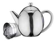 Cafe Ole by Grunwerg RTD-12 Rondeo 18/10 Stainless Steel Double Wall Teapot with Infuser, 1.2 litres, Stainlesssteel