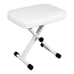 Miwayer Advanced Keyboard Bench, 4 Levels Height Adjustable Piano Stool, X-Style Piano Bench, Sponge Padded Piano Chair (Padded White)