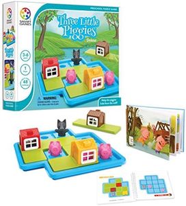 smart games - Three Little Piggies Deluxe, Preschool Puzzle Game with 48 Challenges, Picture Story Book Included, 3-6 Years