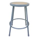 Alera IS6624G Industrial Metal Shop Stool, 24-Inch Seat Ht, Supports 300 lbs, Brown Seat,Gray Back/Base