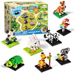 FUN LITTLE TOYS Party Favors for Kids, Mini Animals Building Blocks Sets for Goodie Bags, Prizes, Birthday Gifts, 12 Boxes