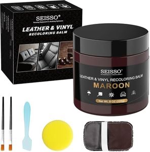 SEISSO Leather Repair Kit, Recoloring Balm for Car Seat, Sofa, Leather Jacket, Vinyl Upholstery Paint Filler for Scratch Removal, Furniture Renew&Automotive Care(Red Brown/Maroon)