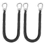 Boat Bungee Dock Lines with Two 316 Hook, 4 Feet Stretches to 6 Feet Mooring Rope 2-Pack for Docking, Mooring Line Boat Accessories Docking Ropes PWC Dock Ties for Boats 2 Pack (Black)