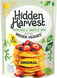 Hidden Harvest Original Pancake & Waffle Mixes: Non-GMO Project Verified, Made with Hidden Veggies You Can't See or Taste, 7g of Protein per Seriving, Just Add Water, Fluffly Pancakes for a Delicious Breakfast (20 oz)