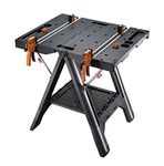 Worx Pegasus WX051 Versatile Multi Function Folding Work Table & Sawhorse with Quick Clamps and Holding Pegs, Portable and Lightweight Workbench, Perfect for Workshop and DIY Tasks