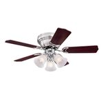 Westinghouse Lighting 72073 Contempra Trio 90 cm Brushed Nickel Indoor Ceiling Fan, Light Kit with Frosted Glass