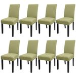 JQinHome Sage Green Chair Covers for Dining Room Set of 8, High Stretch Removable Washable Parsons Chair Slipcover for Home Party Hotel Wedding Ceremony (8PCS, Sage Green)