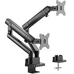 VIVO Premium Aluminum Full Motion Dual Monitor Desk Mount Stand with Lift Engine Arm, Fits Ultrawide Screens up to 35 inches, STAND-V102BB