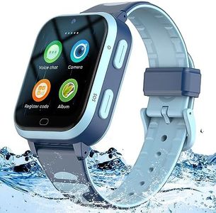 Kids 4G GPS Smart Watch Whatsapp Chat Phone Tracker Smartwatch Worldwide Real-time Tracking Video Call Voice Message Camera SOS Alarm Geo-Fence Pedometer Anti-Lost for 3-15 Boys Girls Gift Blue