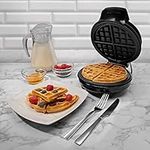 Schallen Black Electric 760W Waffle Maker Iron Machine | Deep Cooking Non Stick Plates | Adjustable Temperature Control