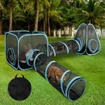 HYLYUN Outdoor Cat Enclosures, Portable Mesh Tent Tunnel,4-in-1 Cat Playpen Play, Cat Playhouse Playground, Outside House for Kitty and Small Animals